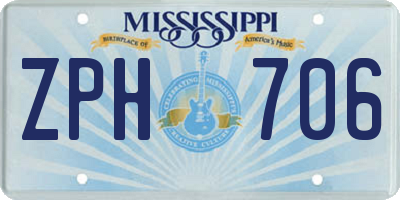 MS license plate ZPH706