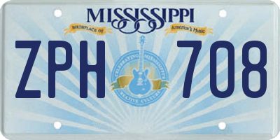 MS license plate ZPH708