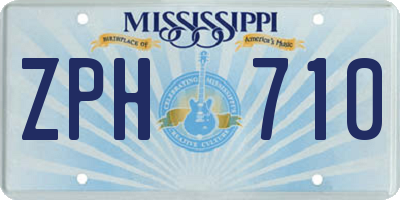 MS license plate ZPH710