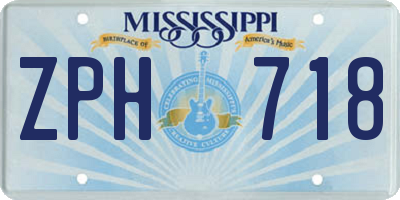 MS license plate ZPH718