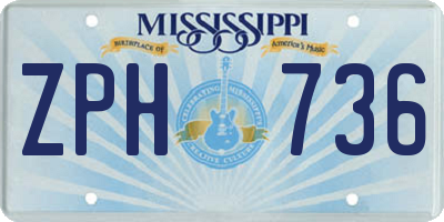 MS license plate ZPH736