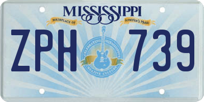 MS license plate ZPH739