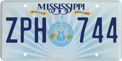 MS license plate ZPH744