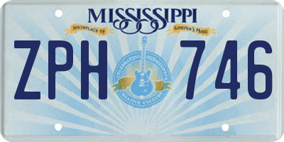 MS license plate ZPH746