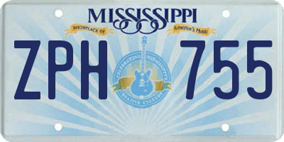 MS license plate ZPH755