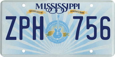 MS license plate ZPH756
