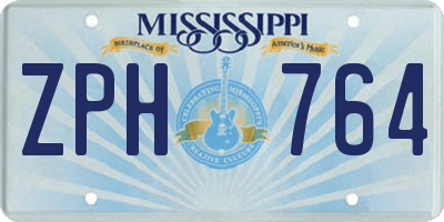 MS license plate ZPH764