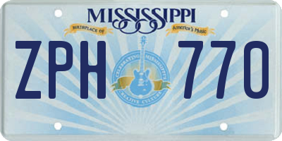 MS license plate ZPH770