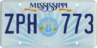 MS license plate ZPH773