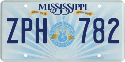 MS license plate ZPH782