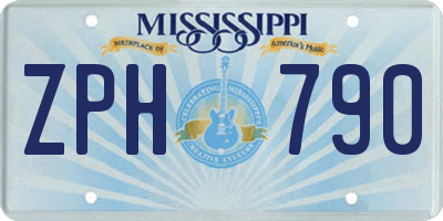 MS license plate ZPH790