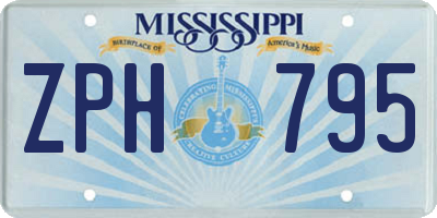 MS license plate ZPH795