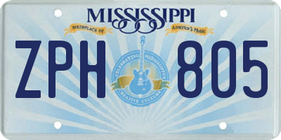MS license plate ZPH805