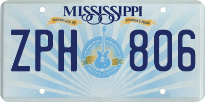MS license plate ZPH806