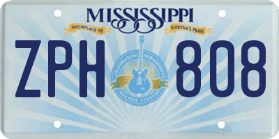 MS license plate ZPH808