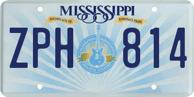 MS license plate ZPH814