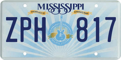 MS license plate ZPH817
