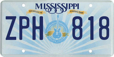 MS license plate ZPH818