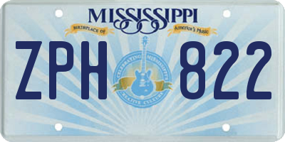MS license plate ZPH822