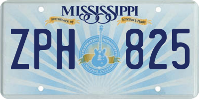 MS license plate ZPH825