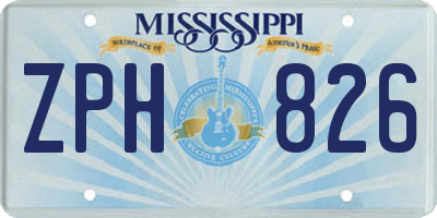 MS license plate ZPH826