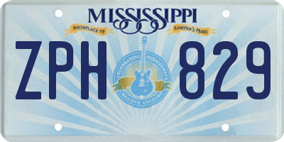 MS license plate ZPH829