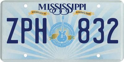 MS license plate ZPH832