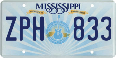 MS license plate ZPH833