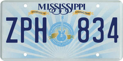 MS license plate ZPH834