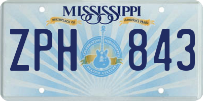 MS license plate ZPH843