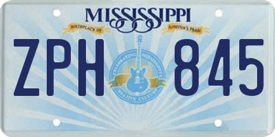 MS license plate ZPH845