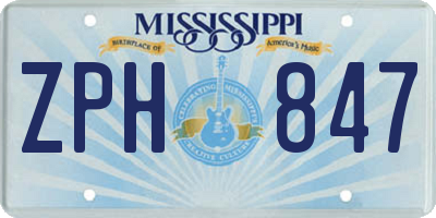 MS license plate ZPH847