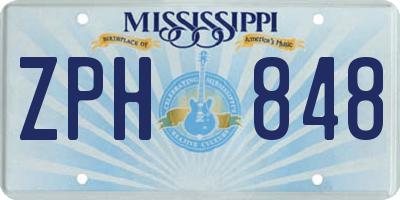MS license plate ZPH848