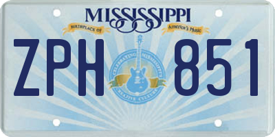 MS license plate ZPH851