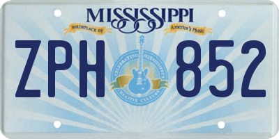 MS license plate ZPH852