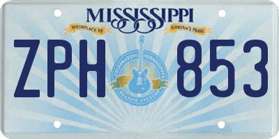 MS license plate ZPH853