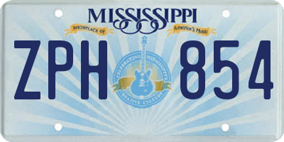 MS license plate ZPH854