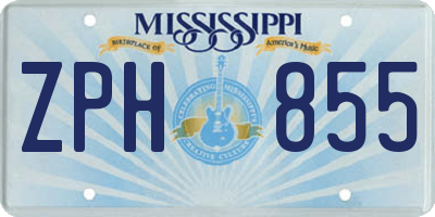 MS license plate ZPH855