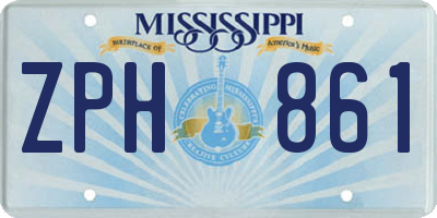 MS license plate ZPH861