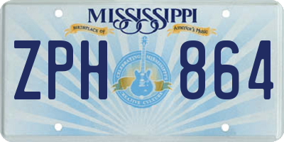 MS license plate ZPH864