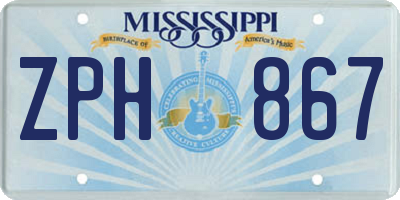 MS license plate ZPH867