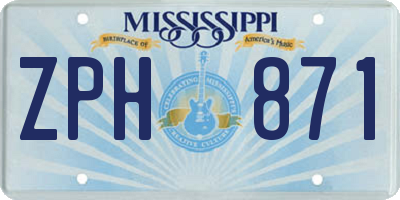 MS license plate ZPH871