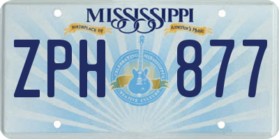 MS license plate ZPH877