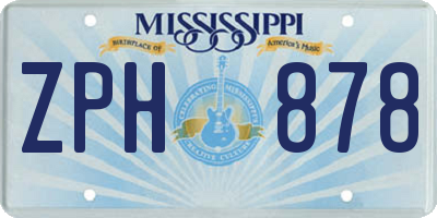 MS license plate ZPH878