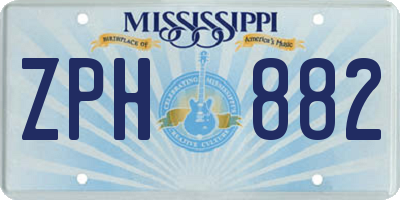 MS license plate ZPH882