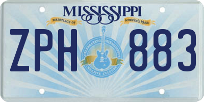 MS license plate ZPH883