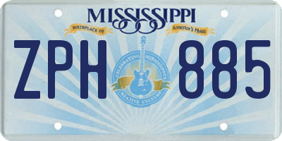 MS license plate ZPH885
