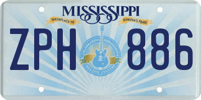 MS license plate ZPH886