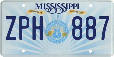 MS license plate ZPH887
