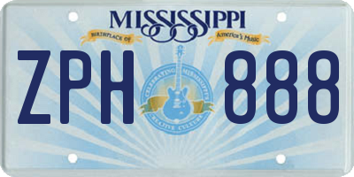 MS license plate ZPH888